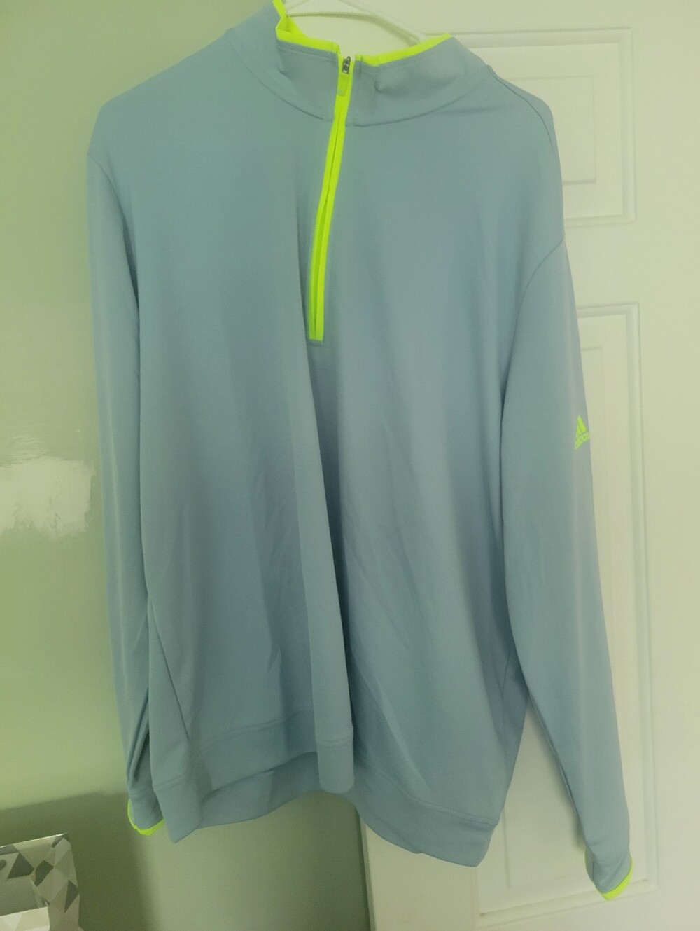 Adidas Men's 1/4 Zip Light Blue Brand New